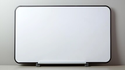 Empty whiteboard on a plain wall, ideal for brainstorming or teaching sessions