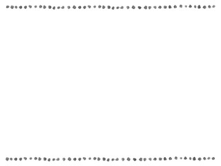 手描きの無造作でかわいいドットフレーム　モノクロ・ライン