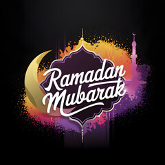 Colorful Ramadan Mubarak Banner
