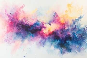 Fototapeta premium Abstract watercolor painting, vibrant colors, swirling textures, and dynamic composition.