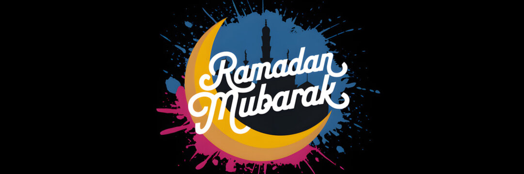 Colorful Ramadan Mubarak Banner