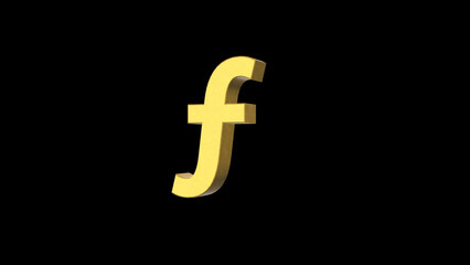 Golden Aruban florin or Antillean guilder Currency symbol. Presentations on Business, Financial, and Marketing Concepts. Aruban florin is the Currency of Aruba. 3D rendering