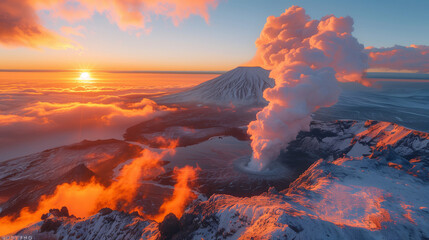 Fototapeta premium Volcano with beautiful view