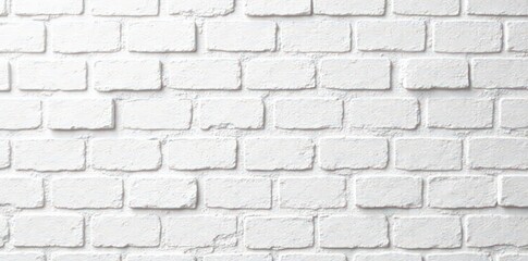 Fototapeta premium Crisp white brick wall, perfect clean backdrop, minimalist design, modern
