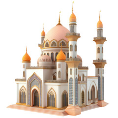 Obraz premium mosque building isolated on white or transparent background