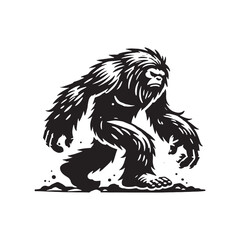 Minimalist Yeti Design - Yeti Silhouette - Yeti Vector - Yeti Illustration.