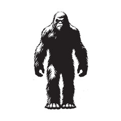 Minimalist Yeti Design - Yeti Silhouette - Yeti Vector - Yeti Illustration.