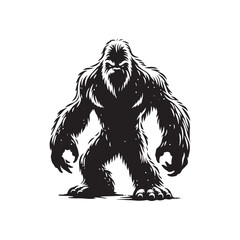 Minimalist Yeti Design - Yeti Silhouette - Yeti Vector - Yeti Illustration.