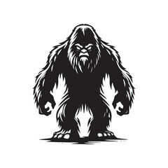 Minimalist Yeti Design - Yeti Silhouette - Yeti Vector - Yeti Illustration.
