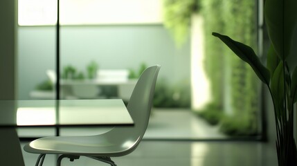 Minimalist modern interior with clean lines and simple furniture, embodying serene simplicity and functional elegance.