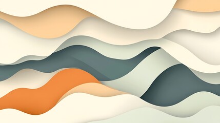 Fototapeta premium Abstract layered wavy pastel color design