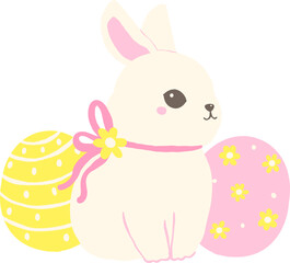 Cute Easter Bunny with paster eggs