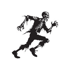 Zombie Vector - Minimalist Zombie Silhouette - Zombie Illustration.
