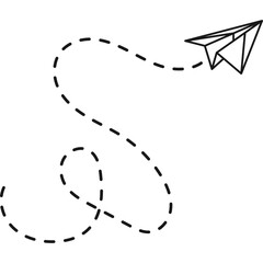 Paper Plane Dotted Line
