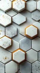 Fototapeta premium A minimalist aesthetic with a delicate honeycomb pattern in muted gray.
