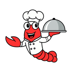 Cute Cartoon Lobster Chef Illustration