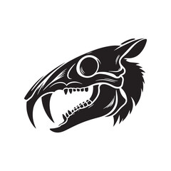 Fototapeta premium Aardvark Skull Silhouette - Aardvark Skull Design - Aardvark Kull Vector - Illustration Of Aardvark Skull.