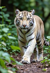 Obraz premium Tiger Staring at the camera in forest, World Wildlife Day