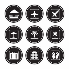 Holiday and travel related icons