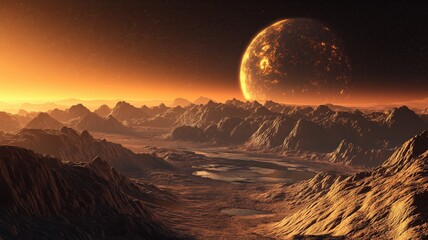 Mystical Landscape Under an Alien Sunlit Sky