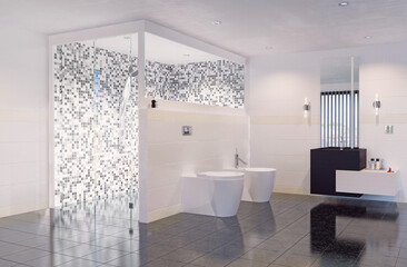 modern bathroom interior.