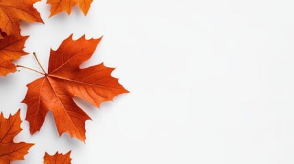 Autumn leaves on a clean white background.