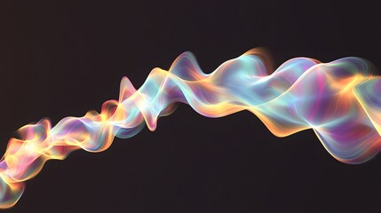 Obraz premium Abstract iridescent wave flowing across dark background