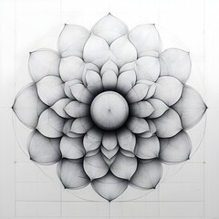 Obraz premium A minimalist version of the seed of life, drawn with delicate curves.