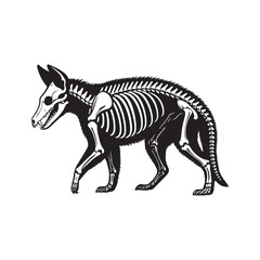 Aardwolf Skull Vector - Minimalist Aardwolf Skull Silhouette - Aardwolf Skull Illustration.
