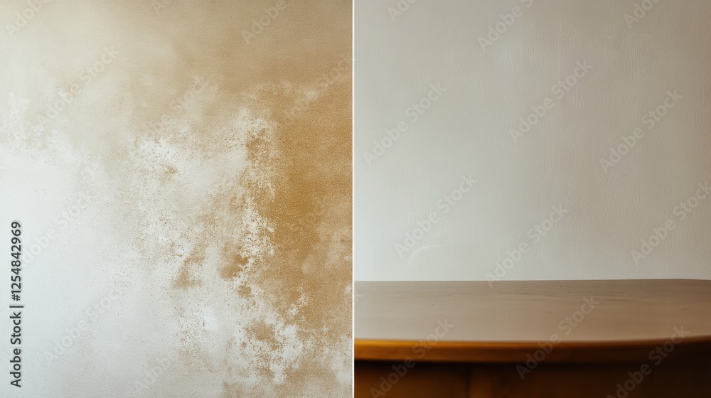 Poster dusty versus clean furniture surface comparison showing the effects of regular cleaning and care in 