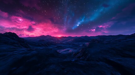 Naklejka premium Radiant Northern Lights Over Remote Wilderness Landscape