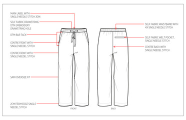 Relax fit trouser Technical Tech pack.