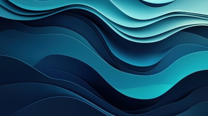 Abstract Blue Waves: A Serene Digital Art Piece