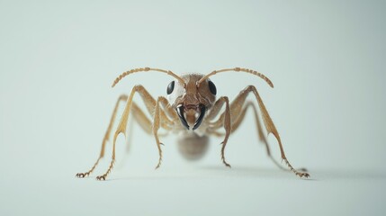 Macro shot of ant, studio background, insect detail, nature study
