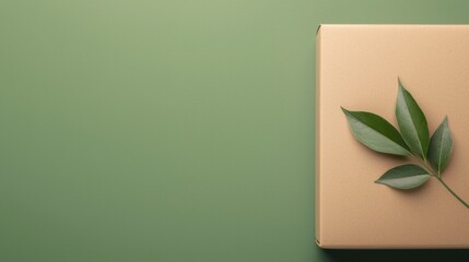 sustainability Eco Friendly Packaging Cardboard box with a simple eco friendly logo, promoting sustainable packaging materials.