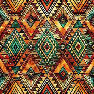 Colorful pattern of triangles and squares. Seamless pattern. Pattern. Art. Clipart. Background. Vector. Illustration