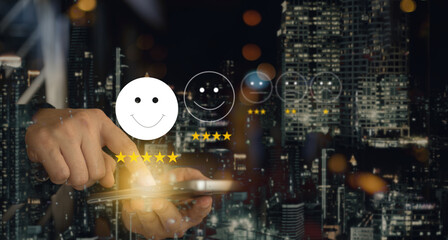 App users give ratings or scores for service experience in online applications about software...