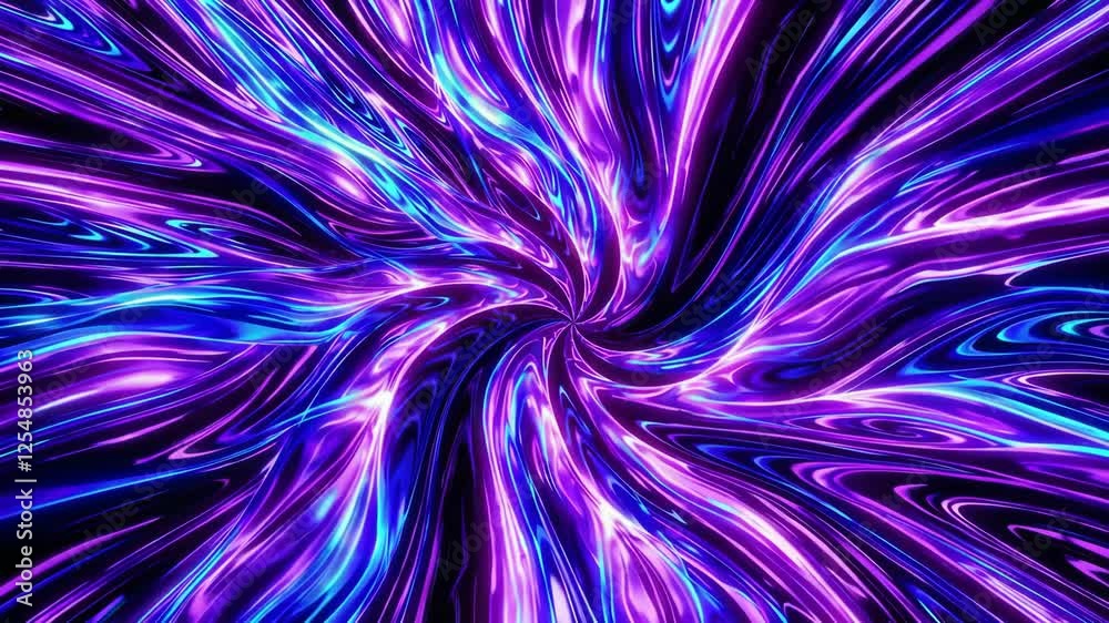Poster Colorful abstract swirling pattern of neon lights, futuristic and dynamic design concept