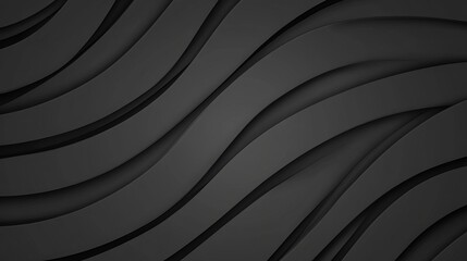 Abstract Black Wavy Layers Seamless Background Design With Shadow Effects Visual Art Composition