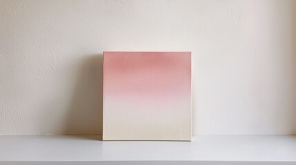 Pink and Cream Gradient Canvas Art on White Shelf