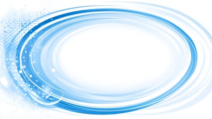 Abstract Blue Oval Frame with Light Effects and Halftone Pattern for Creative Design Elements