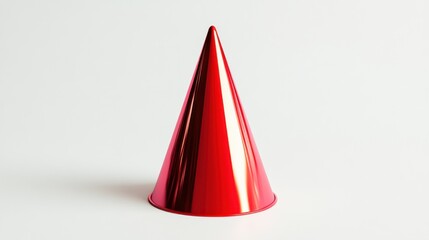 Fototapeta premium Red party hat on white background, celebration
