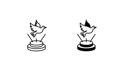Bird Hologram icon design with white background stock illustration
