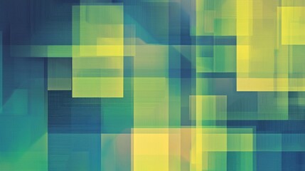 Abstract Green and Yellow Geometric Shapes