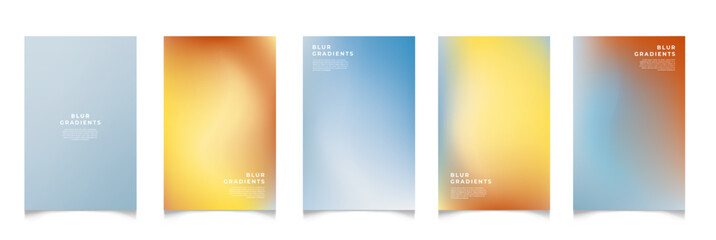 Fototapeta premium Abstract blur gradient background. Collection. Abstract liquid background. Vibrant color blend. Blurred fluid colors. Gradient mesh. Modern design template for posters, ad banners, brochures ,web.