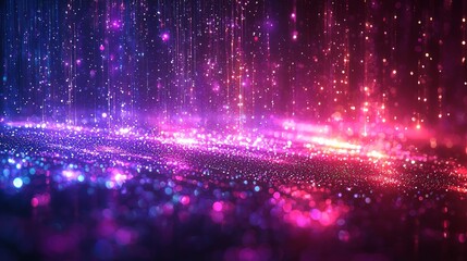 Abstract digital particles falling on surface. Possible use Background design