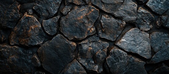 Fototapeta premium Dark, rough stone wall texture.