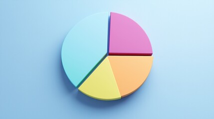 Fototapeta premium Pastel Pie Chart: A Visual Representation of Data