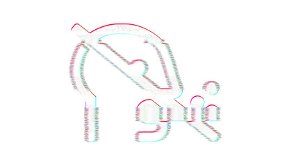 Icon head side cough slash is distorted. Glitch. Noise, chromatic aberration, geometric distortion