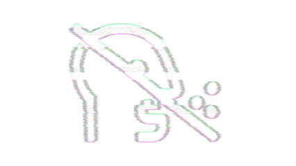 Icon head side cough slash is distorted. Glitch. Noise, chromatic aberration, geometric distortion